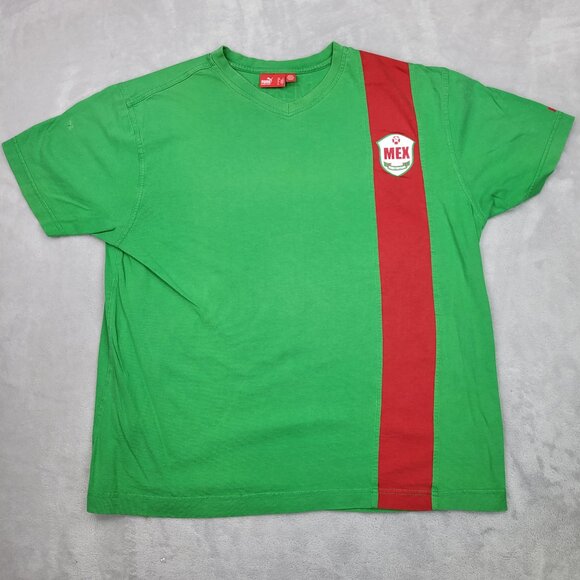 Puma Shirt Mens Large‎ Mexico Soccer Team Football Club Green Red Mex Adult - Picture 1 of 3